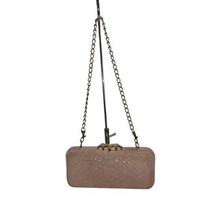 Elaine Turner Tan Clutch with Gold Chain